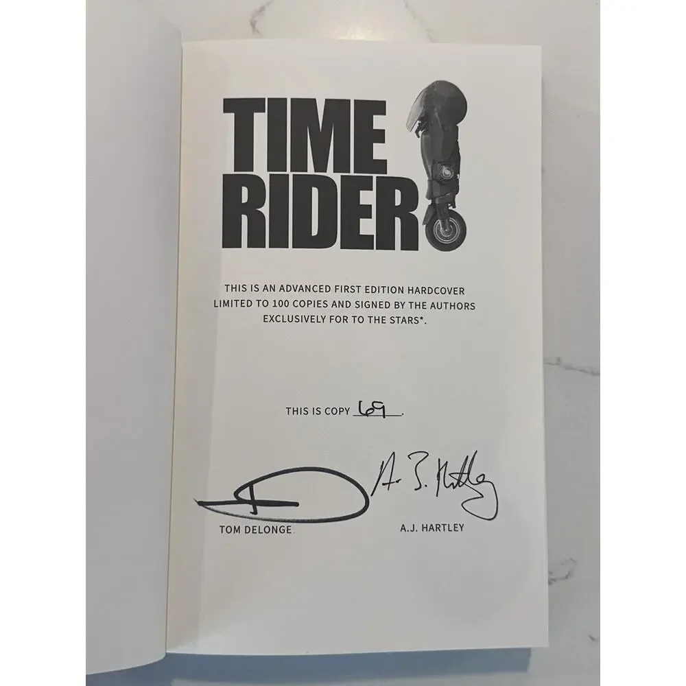 Time Rider Limited Edition Signed Hardcover by Tom DeLonge, AJ Hartley #69/100